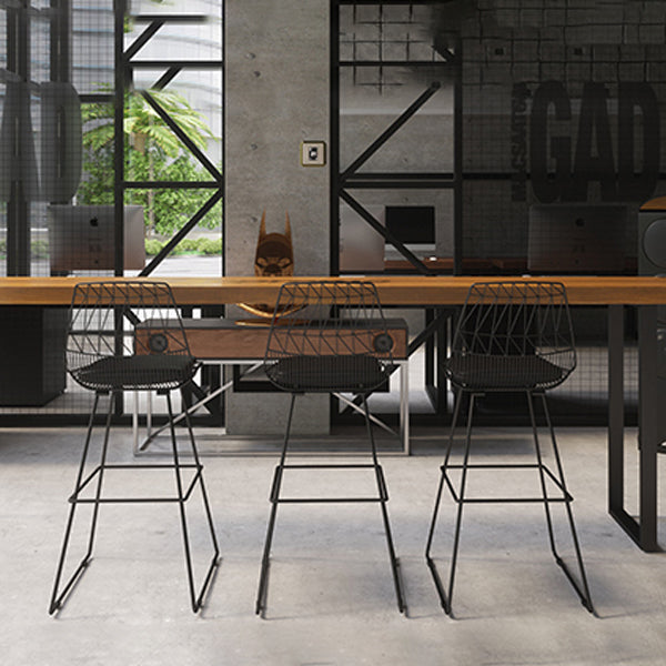 Contemporary Metal Barstool Bristol Bar Stool with Iron Legs and Low Back Clearhalo 'Bar Furniture' 'Bar Stools' 'bar_stools' 'furn' 'furn_bar_stools' 'furniture_bar_stools' 'Kitchen & Dining Furniture' 'kitchen&dining_furn' 'kitchen' 'kitchen_furn' Furniture' 4482535