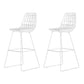 Contemporary Metal Barstool Bristol Bar Stool with Iron Legs and Low Back White 2 Piece Set Bar Stool(30"H) Clearhalo 'Bar Furniture' 'Bar Stools' 'bar_stools' 'furn' 'furn_bar_stools' 'furniture_bar_stools' 'Kitchen & Dining Furniture' 'kitchen&dining_furn' 'kitchen' 'kitchen_furn' Furniture' 4482538