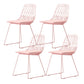Contemporary Metal Barstool Bristol Bar Stool with Iron Legs and Low Back Pink 4 Piece Set Short Stool(18"H) Clearhalo 'Bar Furniture' 'Bar Stools' 'bar_stools' 'furn' 'furn_bar_stools' 'furniture_bar_stools' 'Kitchen & Dining Furniture' 'kitchen&dining_furn' 'kitchen' 'kitchen_furn' Furniture' 4482542