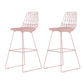 Contemporary Metal Barstool Bristol Bar Stool with Iron Legs and Low Back Pink 2 Piece Set Bar Stool(30"H) Clearhalo 'Bar Furniture' 'Bar Stools' 'bar_stools' 'furn' 'furn_bar_stools' 'furniture_bar_stools' 'Kitchen & Dining Furniture' 'kitchen&dining_furn' 'kitchen' 'kitchen_furn' Furniture' 4482544