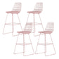 Contemporary Metal Barstool Bristol Bar Stool with Iron Legs and Low Back Pink 4 Piece Set Bar Stool(30"H) Clearhalo 'Bar Furniture' 'Bar Stools' 'bar_stools' 'furn' 'furn_bar_stools' 'furniture_bar_stools' 'Kitchen & Dining Furniture' 'kitchen&dining_furn' 'kitchen' 'kitchen_furn' Furniture' 4482545