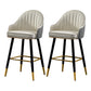 Contemporary Metal Leather Bar Stools Indoor Barstool with Footrest and Low Back White-Gray 2 Piece Set Short Stool(22"H) Clearhalo 'Bar Furniture' 'Bar Stools' 'bar_stools' 'furn' 'furn_bar_stools' 'furniture_bar_stools' 'Kitchen & Dining Furniture' 'kitchen&dining_furn' 'kitchen' 'kitchen_furn' Furniture' 4482559
