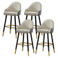 Contemporary Metal Leather Bar Stools Indoor Barstool with Footrest and Low Back White-Gray 4 Piece Set Counter Stool(26"H) Clearhalo 'Bar Furniture' 'Bar Stools' 'bar_stools' 'furn' 'furn_bar_stools' 'furniture_bar_stools' 'Kitchen & Dining Furniture' 'kitchen&dining_furn' 'kitchen' 'kitchen_furn' Furniture' 4482567