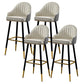 Contemporary Metal Leather Bar Stools Indoor Barstool with Footrest and Low Back White-Gray 4 Piece Set Bar Stool(30"H) Clearhalo 'Bar Furniture' 'Bar Stools' 'bar_stools' 'furn' 'furn_bar_stools' 'furniture_bar_stools' 'Kitchen & Dining Furniture' 'kitchen&dining_furn' 'kitchen' 'kitchen_furn' Furniture' 4482573