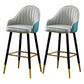 Contemporary Metal Leather Bar Stools Indoor Barstool with Footrest and Low Back Gray-Blue 2 Piece Set Counter Stool(26"H) Clearhalo 'Bar Furniture' 'Bar Stools' 'bar_stools' 'furn' 'furn_bar_stools' 'furniture_bar_stools' 'Kitchen & Dining Furniture' 'kitchen&dining_furn' 'kitchen' 'kitchen_furn' Furniture' 4482584