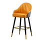 Contemporary Metal Leather Bar Stools Indoor Barstool with Footrest and Low Back Orange 1 Piece Short Stool(22"H) Clearhalo 'Bar Furniture' 'Bar Stools' 'bar_stools' 'furn' 'furn_bar_stools' 'furniture_bar_stools' 'Kitchen & Dining Furniture' 'kitchen&dining_furn' 'kitchen' 'kitchen_furn' Furniture' 4482598