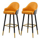 Contemporary Metal Leather Bar Stools Indoor Barstool with Footrest and Low Back Orange 2 Piece Set Bar Stool(30"H) Clearhalo 'Bar Furniture' 'Bar Stools' 'bar_stools' 'furn' 'furn_bar_stools' 'furniture_bar_stools' 'Kitchen & Dining Furniture' 'kitchen&dining_furn' 'kitchen' 'kitchen_furn' Furniture' 4482605
