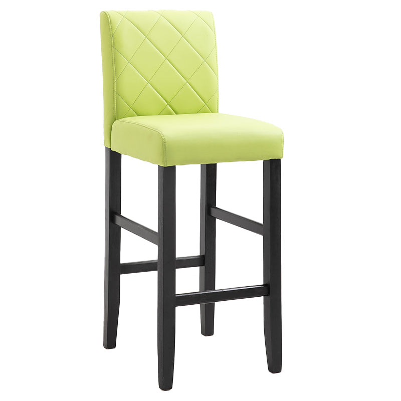 Modern Leather Solid Wood Barstool Bristol Bar Stool with Footrest and Low Back Fruit Green 1 Piece Clearhalo 'Bar Furniture' 'Bar Stools' 'bar_stools' 'furn' 'furn_bar_stools' 'furniture_bar_stools' 'Kitchen & Dining Furniture' 'kitchen&dining_furn' 'kitchen' 'kitchen_furn' Furniture' 4482611