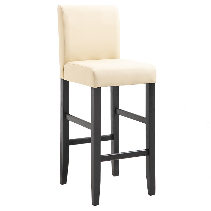 Modern Leather Solid Wood Barstool Bristol Bar Stool with Footrest and Low Back Off-White 1 Piece Clearhalo 'Bar Furniture' 'Bar Stools' 'bar_stools' 'furn' 'furn_bar_stools' 'furniture_bar_stools' 'Kitchen & Dining Furniture' 'kitchen&dining_furn' 'kitchen' 'kitchen_furn' Furniture' 4482616