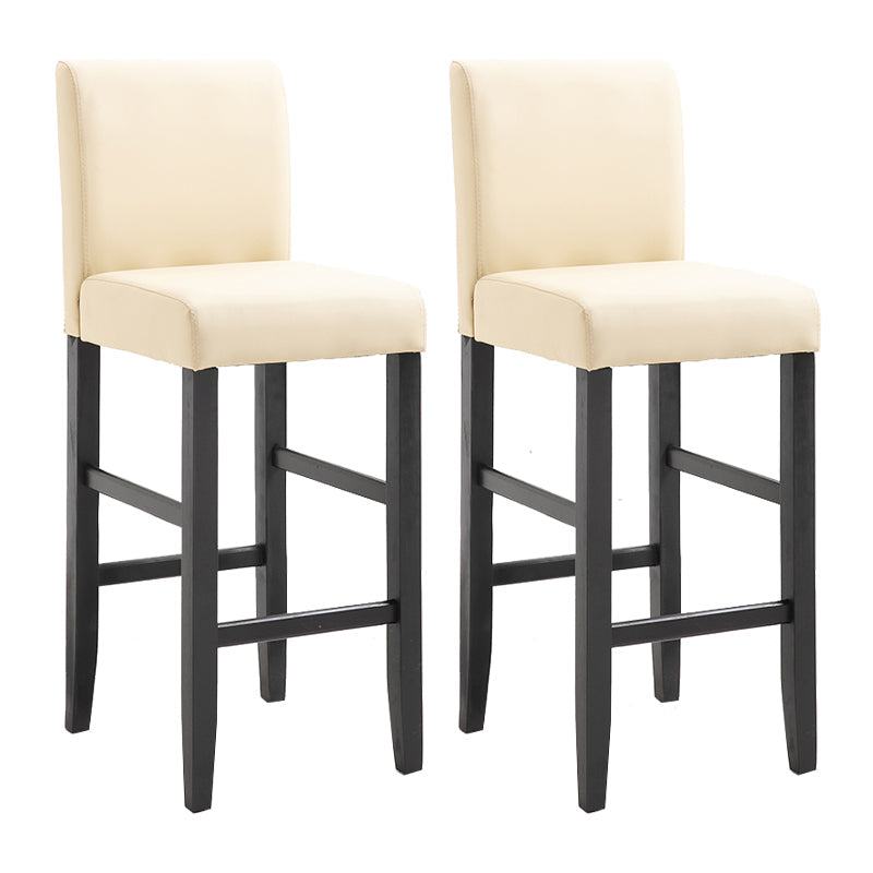 Modern Leather Solid Wood Barstool Bristol Bar Stool with Footrest and Low Back Off-White 2 Piece Set Clearhalo 'Bar Furniture' 'Bar Stools' 'bar_stools' 'furn' 'furn_bar_stools' 'furniture_bar_stools' 'Kitchen & Dining Furniture' 'kitchen&dining_furn' 'kitchen' 'kitchen_furn' Furniture' 4482618