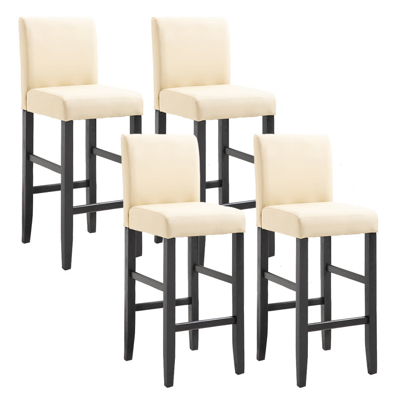 Modern Leather Solid Wood Barstool Bristol Bar Stool with Footrest and Low Back Off-White 4 Piece Set Clearhalo 'Bar Furniture' 'Bar Stools' 'bar_stools' 'furn' 'furn_bar_stools' 'furniture_bar_stools' 'Kitchen & Dining Furniture' 'kitchen&dining_furn' 'kitchen' 'kitchen_furn' Furniture' 4482621