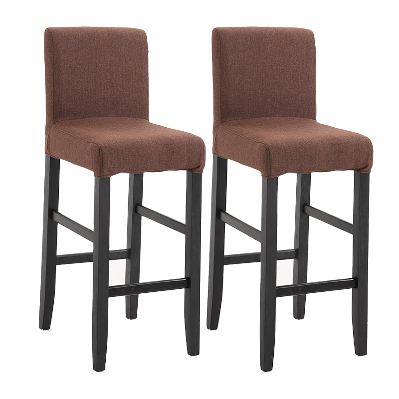 Modern Leather Solid Wood Barstool Bristol Bar Stool with Footrest and Low Back Coffee 2 Piece Set Clearhalo 'Bar Furniture' 'Bar Stools' 'bar_stools' 'furn' 'furn_bar_stools' 'furniture_bar_stools' 'Kitchen & Dining Furniture' 'kitchen&dining_furn' 'kitchen' 'kitchen_furn' Furniture' 4482625