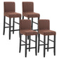 Modern Leather Solid Wood Barstool Bristol Bar Stool with Footrest and Low Back Coffee 4 Piece Set Clearhalo 'Bar Furniture' 'Bar Stools' 'bar_stools' 'furn' 'furn_bar_stools' 'furniture_bar_stools' 'Kitchen & Dining Furniture' 'kitchen&dining_furn' 'kitchen' 'kitchen_furn' Furniture' 4482627