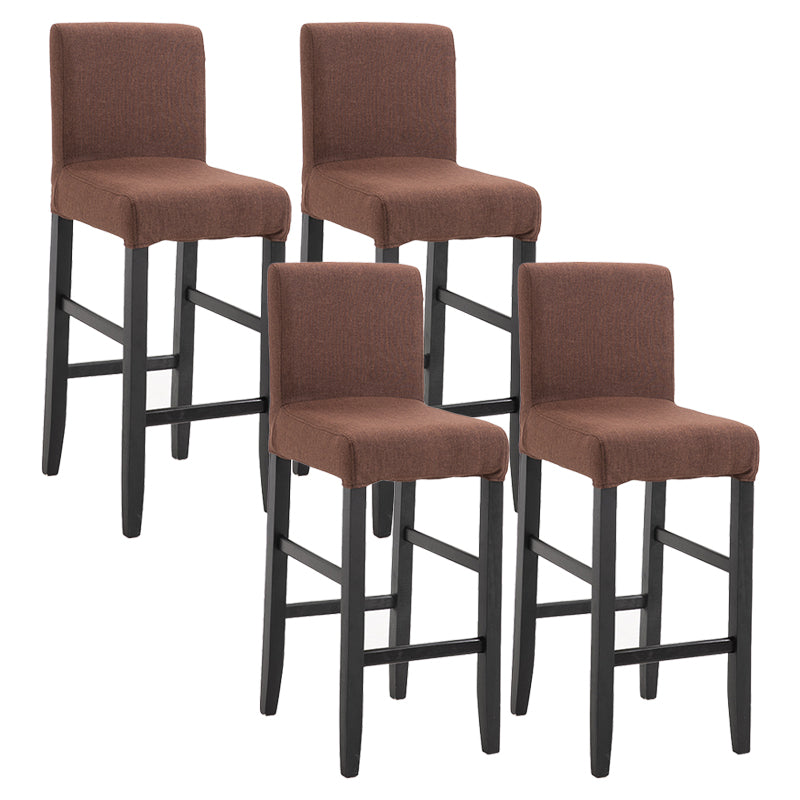 Modern Leather Solid Wood Barstool Bristol Bar Stool with Footrest and Low Back Coffee 4 Piece Set Clearhalo 'Bar Furniture' 'Bar Stools' 'bar_stools' 'furn' 'furn_bar_stools' 'furniture_bar_stools' 'Kitchen & Dining Furniture' 'kitchen&dining_furn' 'kitchen' 'kitchen_furn' Furniture' 4482627