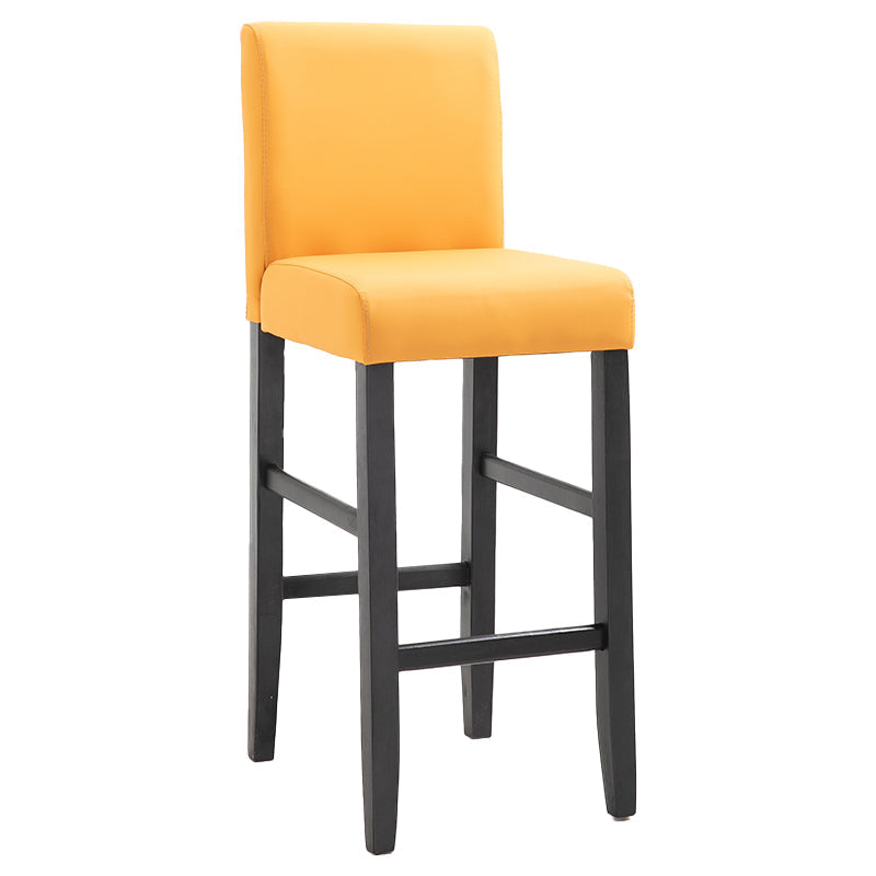 Modern Leather Solid Wood Barstool Bristol Bar Stool with Footrest and Low Back Orange 1 Piece Clearhalo 'Bar Furniture' 'Bar Stools' 'bar_stools' 'furn' 'furn_bar_stools' 'furniture_bar_stools' 'Kitchen & Dining Furniture' 'kitchen&dining_furn' 'kitchen' 'kitchen_furn' Furniture' 4482629