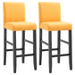 Modern Leather Solid Wood Barstool Bristol Bar Stool with Footrest and Low Back Orange 2 Piece Set Clearhalo 'Bar Furniture' 'Bar Stools' 'bar_stools' 'furn' 'furn_bar_stools' 'furniture_bar_stools' 'Kitchen & Dining Furniture' 'kitchen&dining_furn' 'kitchen' 'kitchen_furn' Furniture' 4482631