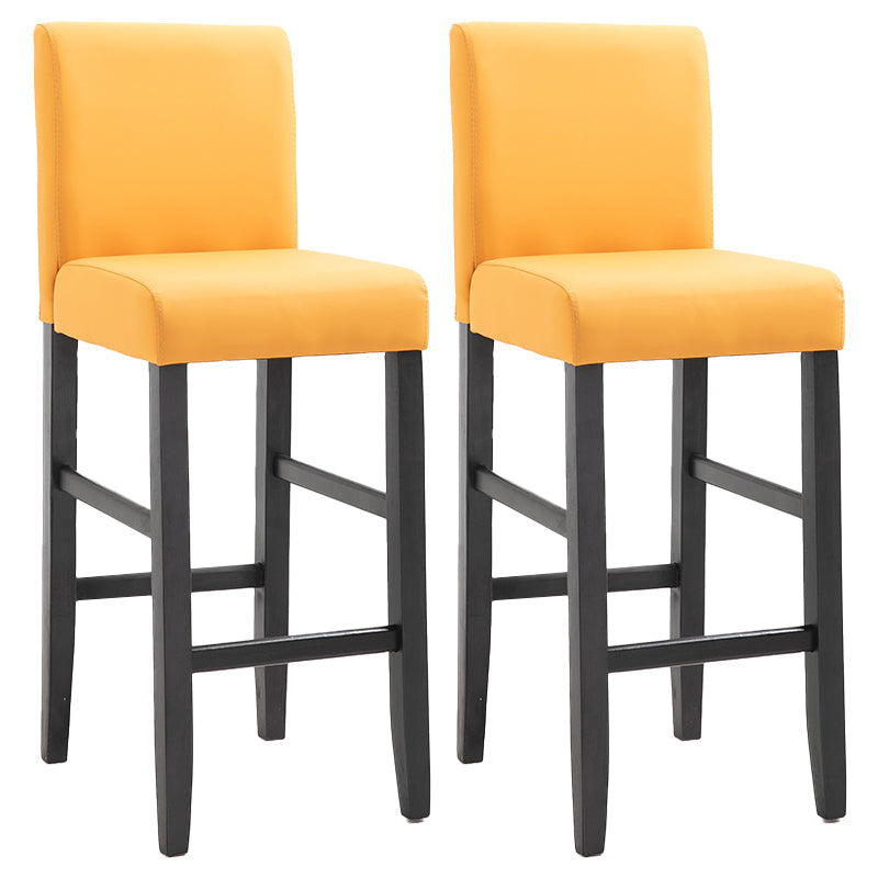 Modern Leather Solid Wood Barstool Bristol Bar Stool with Footrest and Low Back Orange 2 Piece Set Clearhalo 'Bar Furniture' 'Bar Stools' 'bar_stools' 'furn' 'furn_bar_stools' 'furniture_bar_stools' 'Kitchen & Dining Furniture' 'kitchen&dining_furn' 'kitchen' 'kitchen_furn' Furniture' 4482631