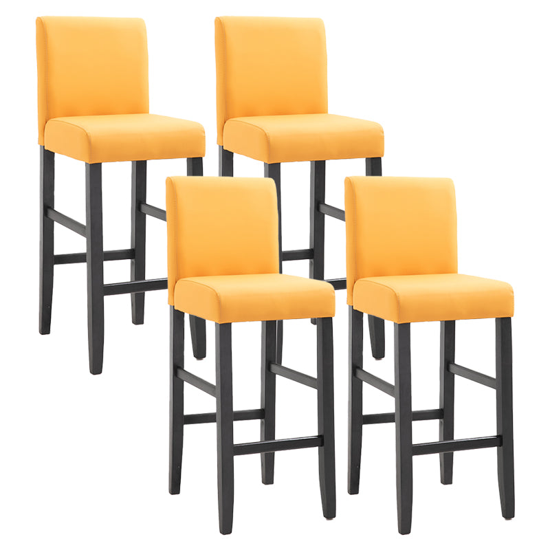 Modern Leather Solid Wood Barstool Bristol Bar Stool with Footrest and Low Back Orange 4 Piece Set Clearhalo 'Bar Furniture' 'Bar Stools' 'bar_stools' 'furn' 'furn_bar_stools' 'furniture_bar_stools' 'Kitchen & Dining Furniture' 'kitchen&dining_furn' 'kitchen' 'kitchen_furn' Furniture' 4482632
