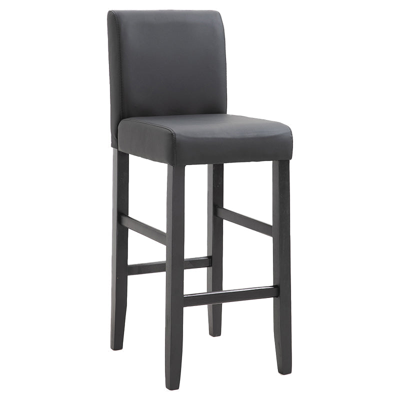 Modern Leather Solid Wood Barstool Bristol Bar Stool with Footrest and Low Back Black 1 Piece Clearhalo 'Bar Furniture' 'Bar Stools' 'bar_stools' 'furn' 'furn_bar_stools' 'furniture_bar_stools' 'Kitchen & Dining Furniture' 'kitchen&dining_furn' 'kitchen' 'kitchen_furn' Furniture' 4482633