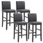 Modern Leather Solid Wood Barstool Bristol Bar Stool with Footrest and Low Back Black 4 Piece Set Clearhalo 'Bar Furniture' 'Bar Stools' 'bar_stools' 'furn' 'furn_bar_stools' 'furniture_bar_stools' 'Kitchen & Dining Furniture' 'kitchen&dining_furn' 'kitchen' 'kitchen_furn' Furniture' 4482635