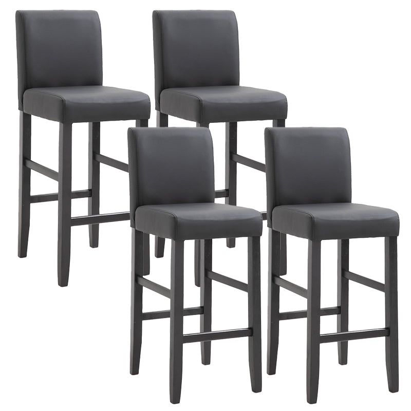 Modern Leather Solid Wood Barstool Bristol Bar Stool with Footrest and Low Back Black 4 Piece Set Clearhalo 'Bar Furniture' 'Bar Stools' 'bar_stools' 'furn' 'furn_bar_stools' 'furniture_bar_stools' 'Kitchen & Dining Furniture' 'kitchen&dining_furn' 'kitchen' 'kitchen_furn' Furniture' 4482635