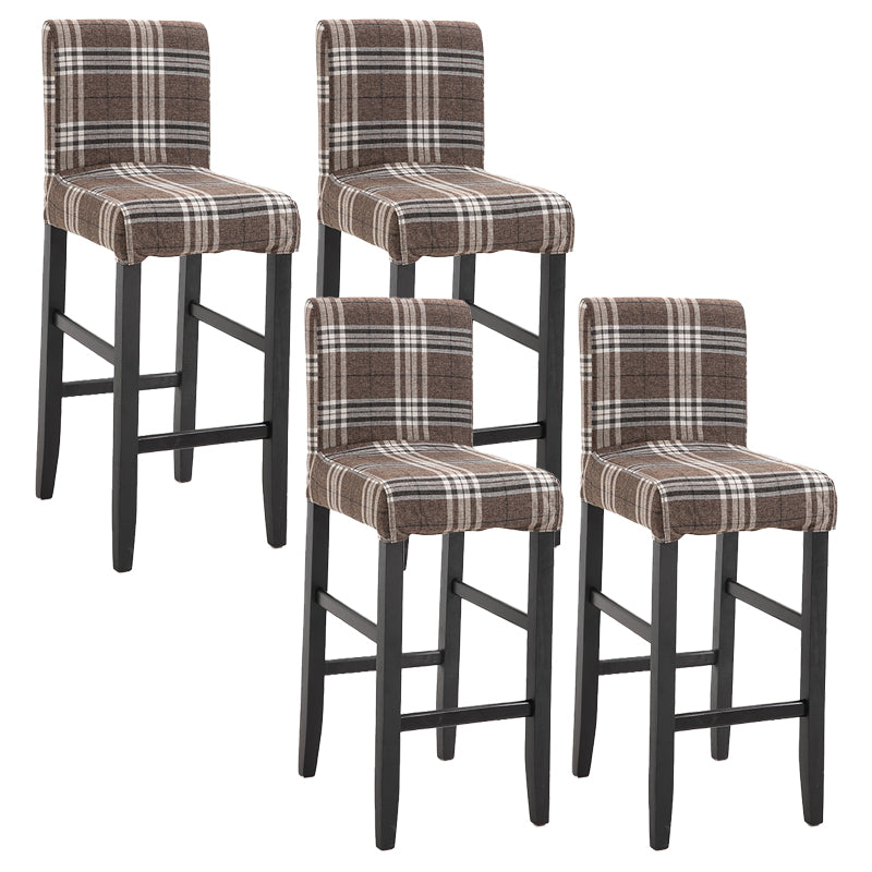 Modern Leather Solid Wood Barstool Bristol Bar Stool with Footrest and Low Back Light Coffee 4 Piece Set Clearhalo 'Bar Furniture' 'Bar Stools' 'bar_stools' 'furn' 'furn_bar_stools' 'furniture_bar_stools' 'Kitchen & Dining Furniture' 'kitchen&dining_furn' 'kitchen' 'kitchen_furn' Furniture' 4482638