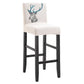 Modern Leather Solid Wood Barstool Bristol Bar Stool with Footrest and Low Back Textured White 1 Piece Clearhalo 'Bar Furniture' 'Bar Stools' 'bar_stools' 'furn' 'furn_bar_stools' 'furniture_bar_stools' 'Kitchen & Dining Furniture' 'kitchen&dining_furn' 'kitchen' 'kitchen_furn' Furniture' 4482642