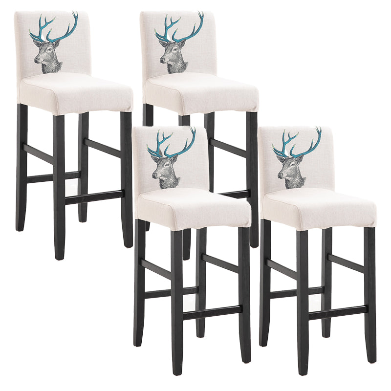 Modern Leather Solid Wood Barstool Bristol Bar Stool with Footrest and Low Back Textured White 4 Piece Set Clearhalo 'Bar Furniture' 'Bar Stools' 'bar_stools' 'furn' 'furn_bar_stools' 'furniture_bar_stools' 'Kitchen & Dining Furniture' 'kitchen&dining_furn' 'kitchen' 'kitchen_furn' Furniture' 4482644