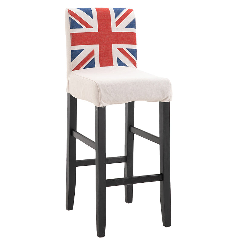 Modern Leather Solid Wood Barstool Bristol Bar Stool with Footrest and Low Back Red-White-Blue 1 Piece Clearhalo 'Bar Furniture' 'Bar Stools' 'bar_stools' 'furn' 'furn_bar_stools' 'furniture_bar_stools' 'Kitchen & Dining Furniture' 'kitchen&dining_furn' 'kitchen' 'kitchen_furn' Furniture' 4482645