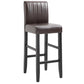 Modern Leather Solid Wood Barstool Bristol Bar Stool with Footrest and Low Back Dark Brown 1 Piece Clearhalo 'Bar Furniture' 'Bar Stools' 'bar_stools' 'furn' 'furn_bar_stools' 'furniture_bar_stools' 'Kitchen & Dining Furniture' 'kitchen&dining_furn' 'kitchen' 'kitchen_furn' Furniture' 4482651