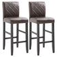 Modern Leather Solid Wood Barstool Bristol Bar Stool with Footrest and Low Back Light Brown 2 Piece Set Clearhalo 'Bar Furniture' 'Bar Stools' 'bar_stools' 'furn' 'furn_bar_stools' 'furniture_bar_stools' 'Kitchen & Dining Furniture' 'kitchen&dining_furn' 'kitchen' 'kitchen_furn' Furniture' 4482655