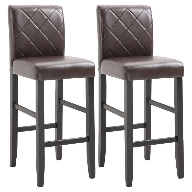 Modern Leather Solid Wood Barstool Bristol Bar Stool with Footrest and Low Back Light Brown 2 Piece Set Clearhalo 'Bar Furniture' 'Bar Stools' 'bar_stools' 'furn' 'furn_bar_stools' 'furniture_bar_stools' 'Kitchen & Dining Furniture' 'kitchen&dining_furn' 'kitchen' 'kitchen_furn' Furniture' 4482655