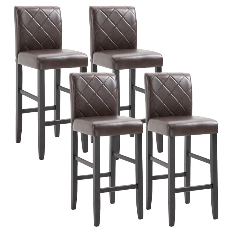 Modern Leather Solid Wood Barstool Bristol Bar Stool with Footrest and Low Back Light Brown 4 Piece Set Clearhalo 'Bar Furniture' 'Bar Stools' 'bar_stools' 'furn' 'furn_bar_stools' 'furniture_bar_stools' 'Kitchen & Dining Furniture' 'kitchen&dining_furn' 'kitchen' 'kitchen_furn' Furniture' 4482656