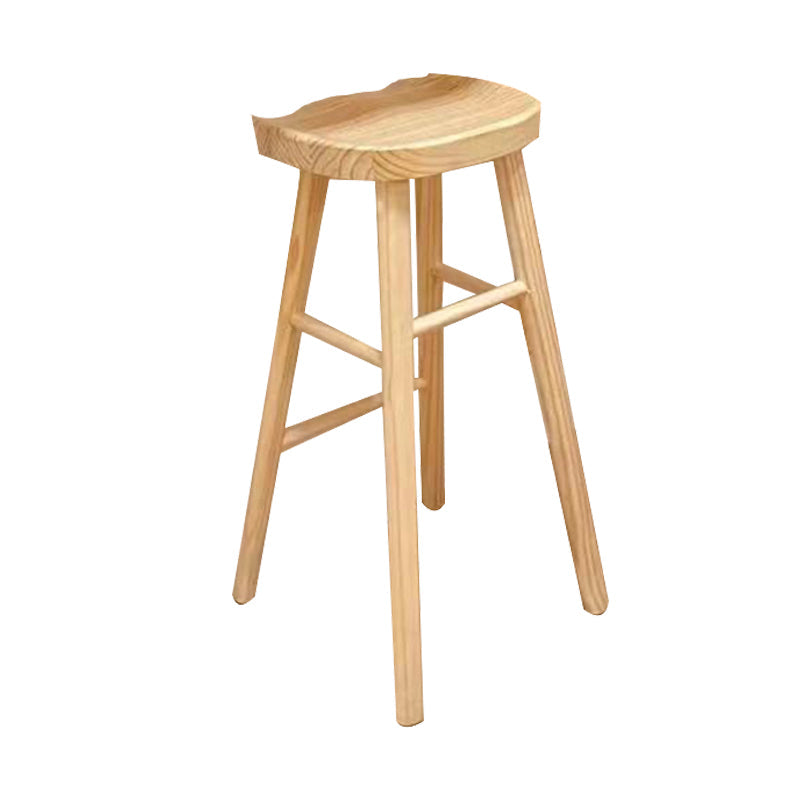 Contemporary Solid Wood Barstool Indoor Bar Stool with Wood Seat and Footrest Wood 1 Piece Clearhalo 'Bar Furniture' 'Bar Stools' 'bar_stools' 'furn' 'furn_bar_stools' 'furniture_bar_stools' 'Kitchen & Dining Furniture' 'kitchen&dining_furn' 'kitchen' 'kitchen_furn' Furniture' 4482664
