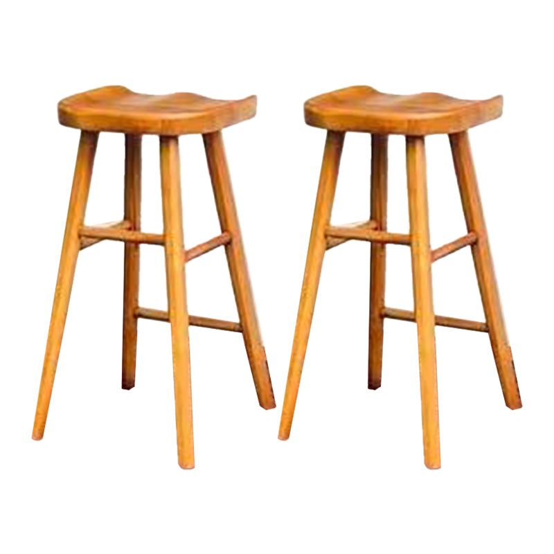 Contemporary Solid Wood Barstool Indoor Bar Stool with Wood Seat and Footrest Yellow 2 Piece Set Clearhalo 'Bar Furniture' 'Bar Stools' 'bar_stools' 'furn' 'furn_bar_stools' 'furniture_bar_stools' 'Kitchen & Dining Furniture' 'kitchen&dining_furn' 'kitchen' 'kitchen_furn' Furniture' 4482673