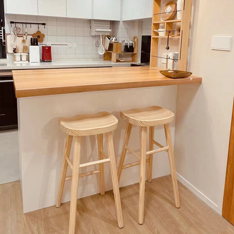 Contemporary Solid Wood Barstool Indoor Bar Stool with Wood Seat and Footrest Clearhalo 'Bar Furniture' 'Bar Stools' 'bar_stools' 'furn' 'furn_bar_stools' 'furniture_bar_stools' 'Kitchen & Dining Furniture' 'kitchen&dining_furn' 'kitchen' 'kitchen_furn' Furniture' 4482675