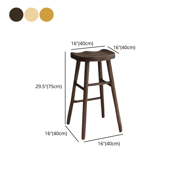 Contemporary Solid Wood Barstool Indoor Bar Stool with Wood Seat and Footrest Clearhalo 'Bar Furniture' 'Bar Stools' 'bar_stools' 'furn' 'furn_bar_stools' 'furniture_bar_stools' 'Kitchen & Dining Furniture' 'kitchen&dining_furn' 'kitchen' 'kitchen_furn' Furniture' 4482679