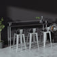 Industrial Black Wood Bar Table with Rectangle Table Top Silver Trestle Table - 42" H 78.7"L x 17.7"W x 41.3"H Without Chairs Clearhalo 'Bar Furniture' 'Bar Tables' 'bar_tables' 'furn' 'furn_bar_tables' 'Furniture' 'furniture_bar_tables' 'Kitchen & Dining Furniture' 4482681
