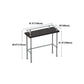 Industrial Black Wood Bar Table with Rectangle Table Top Silver Trestle Table - 42" H Clearhalo 'Bar Furniture' 'Bar Tables' 'bar_tables' 'furn' 'furn_bar_tables' 'Furniture' 'furniture_bar_tables' 'Kitchen & Dining Furniture' 4482689