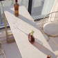 Glam White Marble Counter Table with Rectangle Table Top Gold Trestle Table, Only Table Clearhalo 'Bar Furniture' 'Bar Tables' 'bar_tables' 'furn' 'furn_bar_tables' 'Furniture' 'furniture_bar_tables' 'Kitchen & Dining Furniture' 4482707