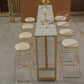 Glam White Marble Counter Table with Rectangle Table Top Gold Trestle Table, Only Table Clearhalo 'Bar Furniture' 'Bar Tables' 'bar_tables' 'furn' 'furn_bar_tables' 'Furniture' 'furniture_bar_tables' 'Kitchen & Dining Furniture' 4482711