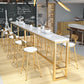 Glam White Marble Counter Table with Rectangle Table Top Gold Trestle Table, Only Table Clearhalo 'Bar Furniture' 'Bar Tables' 'bar_tables' 'furn' 'furn_bar_tables' 'Furniture' 'furniture_bar_tables' 'Kitchen & Dining Furniture' 4482713
