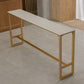 Glam White Marble Counter Table with Rectangle Table Top Gold Trestle Table, Only Table Clearhalo 'Bar Furniture' 'Bar Tables' 'bar_tables' 'furn' 'furn_bar_tables' 'Furniture' 'furniture_bar_tables' 'Kitchen & Dining Furniture' 4482714