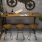 Light Brown Industrial Style Bar Table in Iron and Solid Wood Bar Table 78.7"L x 19.7"W x 41.3"H Without Chairs Clearhalo 'Bar Furniture' 'Bar Tables' 'bar_tables' 'furn' 'furn_bar_tables' 'Furniture' 'furniture_bar_tables' 'Kitchen & Dining Furniture' 4482724