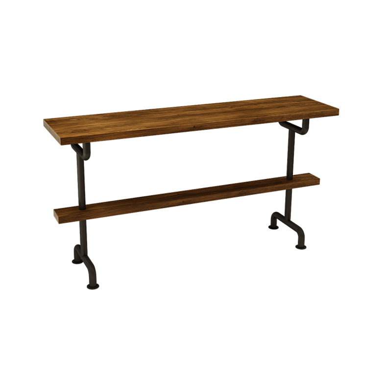 Light Brown Industrial Style Bar Table in Iron and Solid Wood Bar Table Without Chairs Clearhalo 'Bar Furniture' 'Bar Tables' 'bar_tables' 'furn' 'furn_bar_tables' 'Furniture' 'furniture_bar_tables' 'Kitchen & Dining Furniture' 4482725