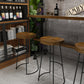 Light Brown Industrial Style Bar Table in Iron and Solid Wood Bar Table Clearhalo 'Bar Furniture' 'Bar Tables' 'bar_tables' 'furn' 'furn_bar_tables' 'Furniture' 'furniture_bar_tables' 'Kitchen & Dining Furniture' 4482728