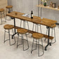 Light Brown Industrial Style Bar Table in Iron and Solid Wood Bar Table Clearhalo 'Bar Furniture' 'Bar Tables' 'bar_tables' 'furn' 'furn_bar_tables' 'Furniture' 'furniture_bar_tables' 'Kitchen & Dining Furniture' 4482732