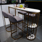 Modern White Marble Bar Table with Specialty Table Top Black Double Pedestal Table - 42" H 70.9"L x 15.7"W x 41.3"H White-Gold Without Chairs Clearhalo 'Bar Furniture' 'Bar Tables' 'bar_tables' 'furn' 'furn_bar_tables' 'Furniture' 'furniture_bar_tables' 'Kitchen & Dining Furniture' 4482765