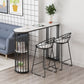 Glam Marble Table with Oval Table Top Gold Double Pedestal Table with 42-inch Height 78.7"L x 15.7"W x 41.3"H White-Black Without Chairs Clearhalo 'Bar Furniture' 'Bar Tables' 'bar_tables' 'furn' 'furn_bar_tables' 'Furniture' 'furniture_bar_tables' 'Kitchen & Dining Furniture' 4482785