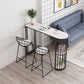 Glam Marble Table with Oval Table Top Gold Double Pedestal Table with 42-inch Height 70.9"L x 15.7"W x 41.3"H White-Black Without Chairs Clearhalo 'Bar Furniture' 'Bar Tables' 'bar_tables' 'furn' 'furn_bar_tables' 'Furniture' 'furniture_bar_tables' 'Kitchen & Dining Furniture' 4482786